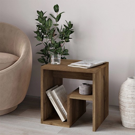 Τραπεζάκι βοηθητικό - Κομοδίνο Bon Megapap χρώμα ανοιχτό καρυδί 40x35x40εκ. Τραπεζάκι βοηθητικό - Κομοδίνο Bon Megapap χρώμα ανοιχτό καρυδί 40x35x40εκ.