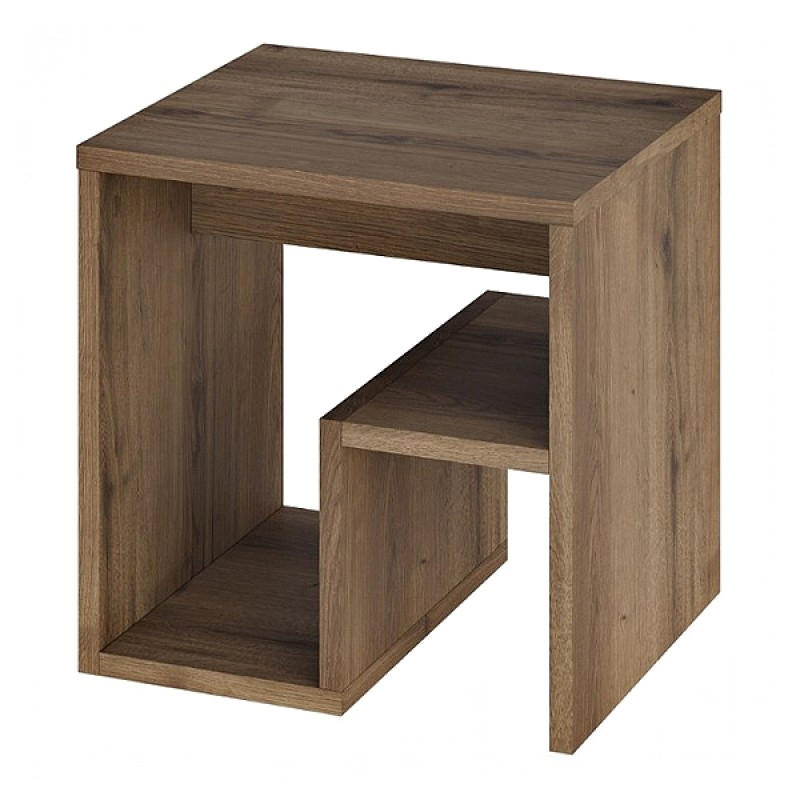 Bon Megapap melamine side table in light walnut color 40x35x40cm.