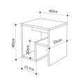 Bon Megapap melamine side table in light walnut color 40x35x40cm.