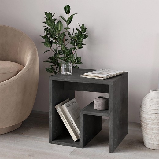 Τραπεζάκι βοηθητικό - Κομοδίνο Bon Megapap χρώμα γκρι ρετρό 40x35x40εκ. Τραπεζάκι βοηθητικό - Κομοδίνο Bon Megapap χρώμα γκρι ρετρό 40x35x40εκ.