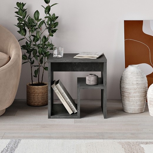 Τραπεζάκι βοηθητικό - Κομοδίνο Bon Megapap χρώμα γκρι ρετρό 40x35x40εκ. Τραπεζάκι βοηθητικό - Κομοδίνο Bon Megapap χρώμα γκρι ρετρό 40x35x40εκ.