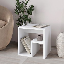 Τραπεζάκι βοηθητικό - Κομοδίνο Bon Megapap χρώμα λευκό 40x35x40εκ.