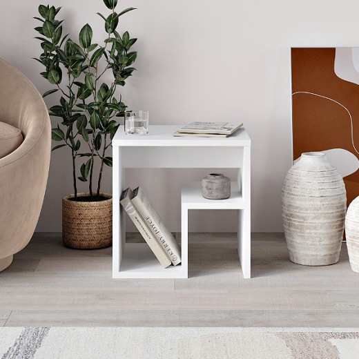 Τραπεζάκι βοηθητικό - Κομοδίνο Bon Megapap χρώμα λευκό 40x35x40εκ. Τραπεζάκι βοηθητικό - Κομοδίνο Bon Megapap χρώμα λευκό 40x35x40εκ.