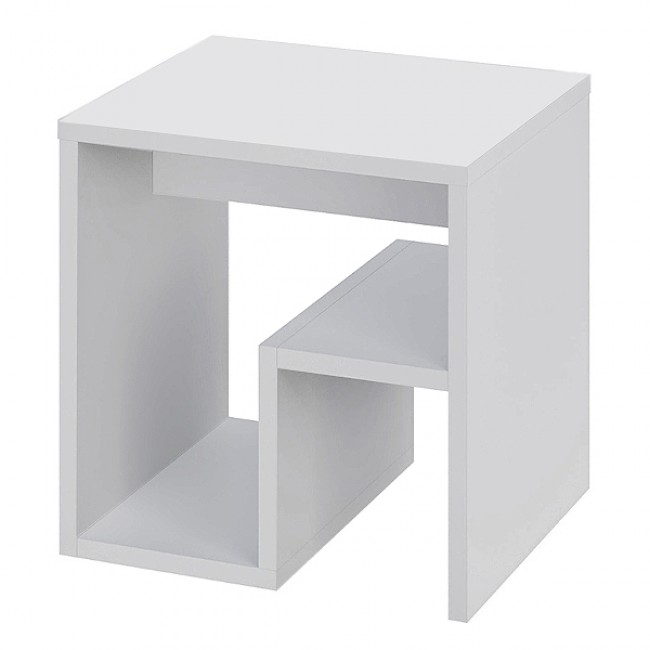 Τραπεζάκι βοηθητικό - Κομοδίνο Bon Megapap χρώμα λευκό 40x35x40εκ.