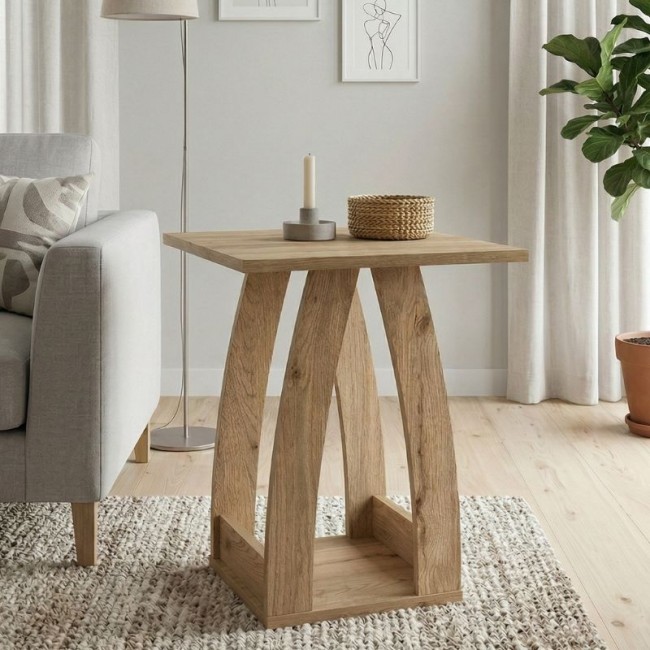 Deros Megapap melamine side table - nightstand in sepet color 45x45x56cm.