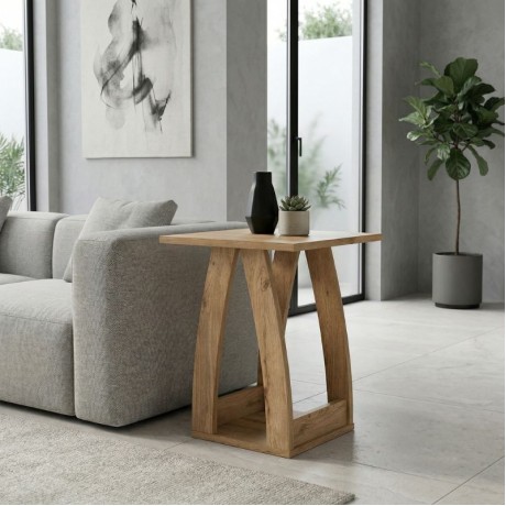 Deros Megapap melamine side table - nightstand in sepet color 45x45x56cm.