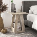 Τραπεζάκι βοηθητικό - Κομοδίνο Deros Megapap χρώμα travertine 45x45x56εκ.