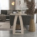 Τραπεζάκι βοηθητικό - Κομοδίνο Deros Megapap χρώμα travertine 45x45x56εκ.