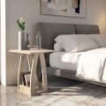 Τραπεζάκι βοηθητικό - Κομοδίνο Deros Megapap χρώμα travertine 45x45x56εκ.