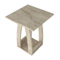 Τραπεζάκι βοηθητικό - Κομοδίνο Deros Megapap χρώμα travertine 45x45x56εκ.