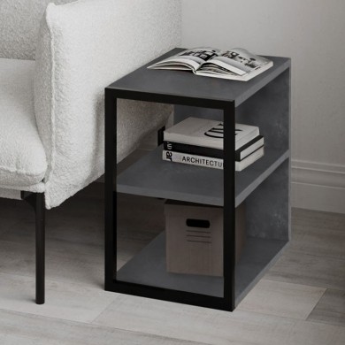 Echo Megapap melamine side table - nightstand in retro grey color 30x42x45cm.