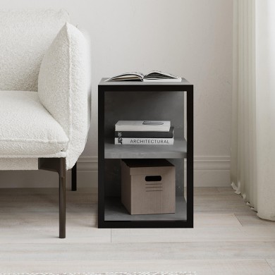 Echo Megapap melamine side table - nightstand in retro grey color 30x42x45cm.