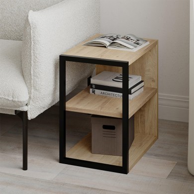 Echo Megapap melamine side table - nightstand in sapphire oak color 30x42x45cm.