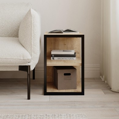 Echo Megapap melamine side table - nightstand in sapphire oak color 30x42x45cm.