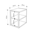Echo Megapap melamine side table - nightstand in sapphire oak color 30x42x45cm.