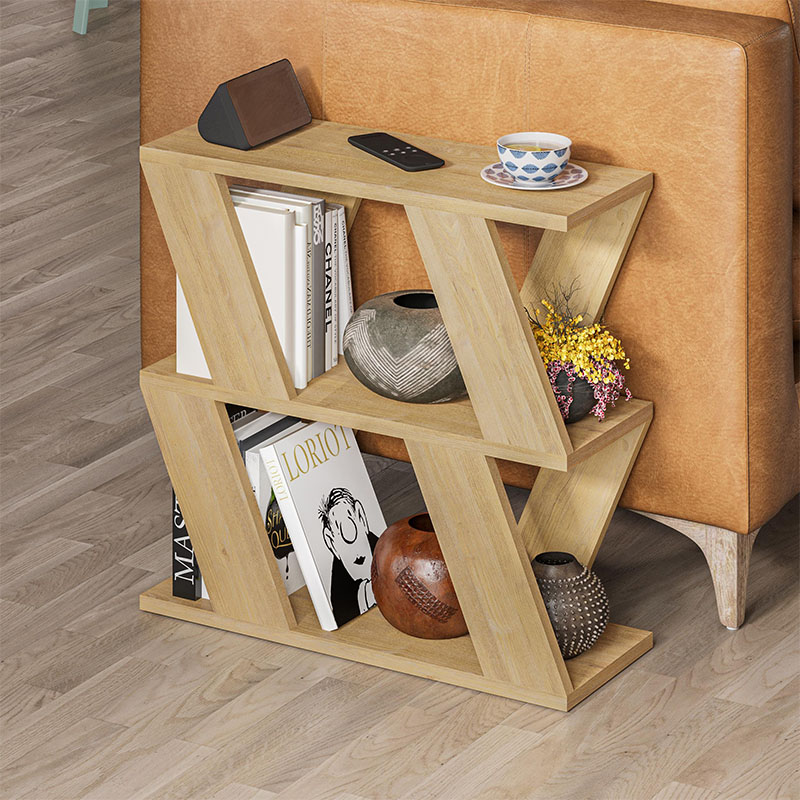 Lazena Megapap melamine side table in oak color 60x22x57cm.