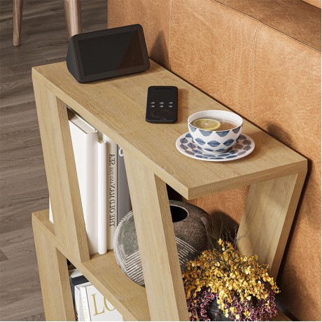 Lazena Megapap melamine side table in oak color 60x22x57cm.