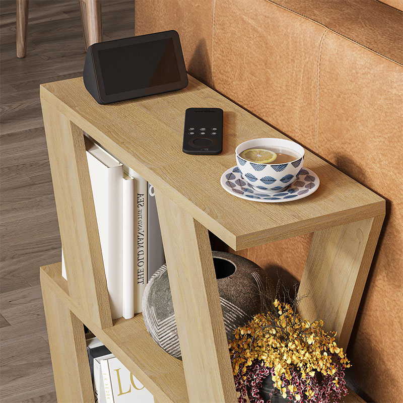 Lazena Megapap melamine side table in oak color 60x22x57cm.