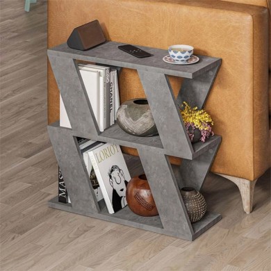 Lazena Megapap melamine side table in grey retro color 60x22x57cm.