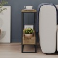 Lido Megapap melamine side table in walnut Ud color 60x22x62cm.