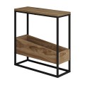 Lido Megapap melamine side table in walnut Ud color 60x22x62cm.