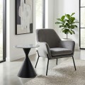 Logan Megapap sintered stone - metal side table in grey marble effect and black color Ø50x56cm.