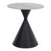 Logan Megapap sintered stone - metal side table in grey marble effect and black color Ø50x56cm.