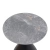 Logan Megapap sintered stone - metal side table in grey marble effect and black color Ø50x56cm.