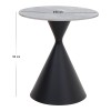 Logan Megapap sintered stone - metal side table in grey marble effect and black color Ø50x56cm.