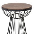 Mantare Megapap metallic - Mdf side table in walnut - black color 35x35x58cm.