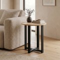 Τραπεζάκι βοηθητικό Mesa Megapap χρώμα sapphire oak Ø45x50εκ.