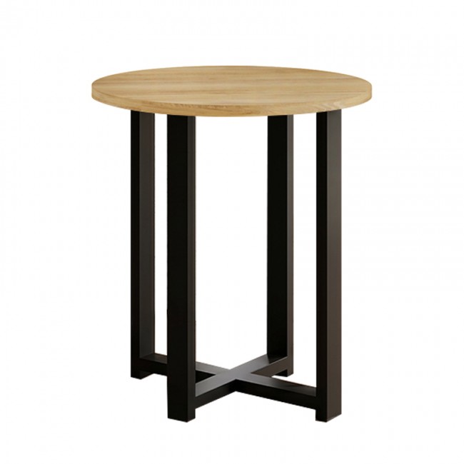 Mesa Megapap melamine side table in sapphire oak color Ø45x50cm.