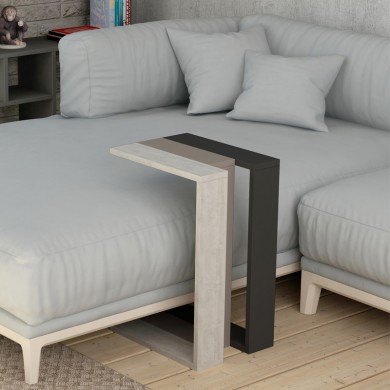 Muju Megapap melamine side table in light mocha/antique white/anthracite color 30x40x57cm.