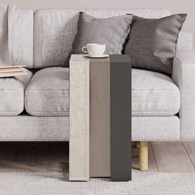 Muju Megapap melamine side table in light mocha/antique white/anthracite color 30x40x57cm.
