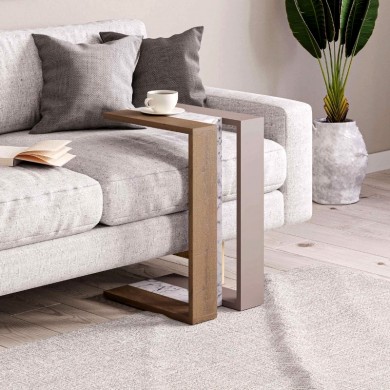 Muju Megapap melamine side table in light walnut / lagina /  light mocha color 30x40x57cm.