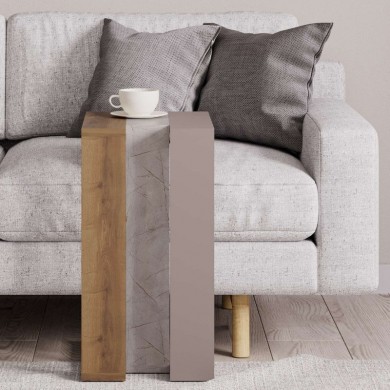 Muju Megapap melamine side table in light walnut / lagina /  light mocha color 30x40x57cm.