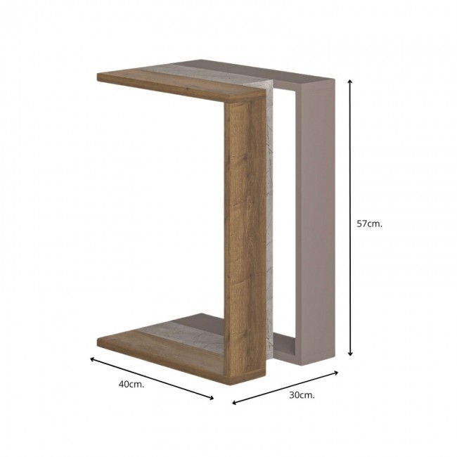 Muju Megapap melamine side table in light walnut / lagina /  light mocha color 30x40x57cm.