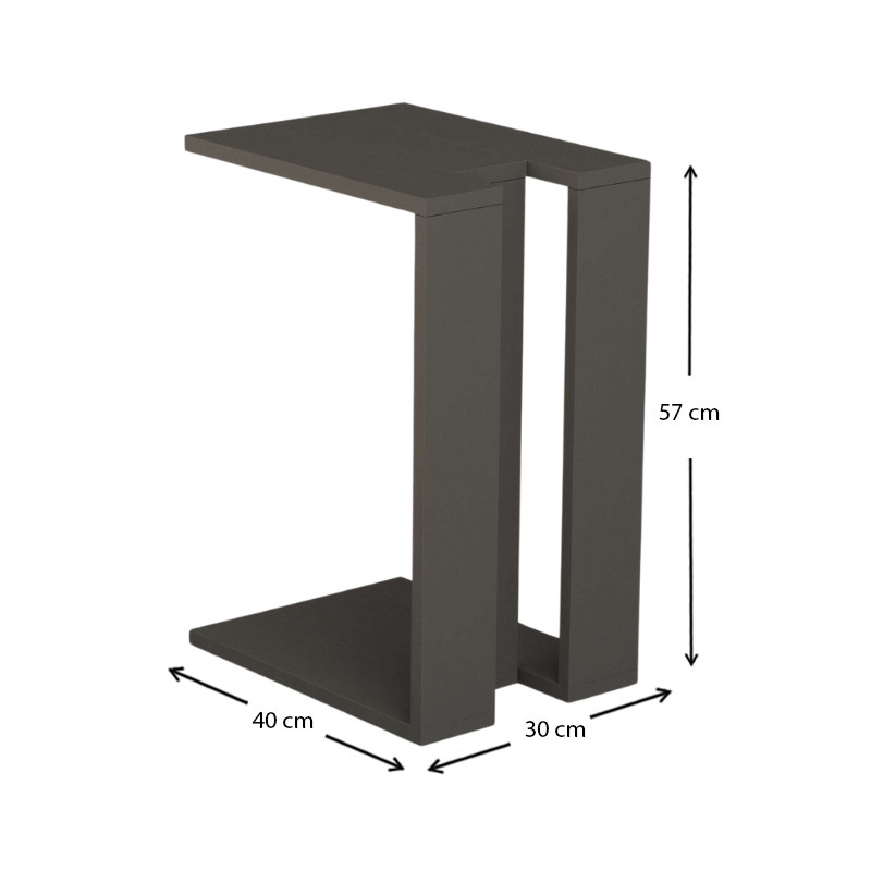 Muju Megapap melamine side table in anthracite color 30x40x57cm.