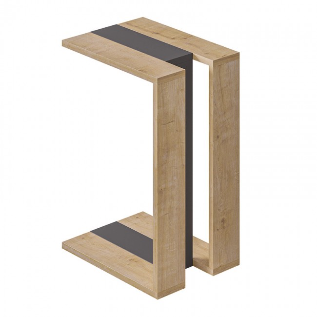 Muju Megapap melamine side table in natural beech/anthracite color 30x40x57cm.