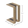 Muju Megapap melamine side table in natural beech/anthracite color 30x40x57cm.