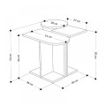 Mund Megapap melamine side table in light mocha/natural beech/white color 50x27x46cm.