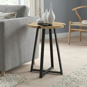 Τραπεζάκι βοηθητικό Pedro Megapap χρώμα φυσικό οξιάς - ανθρακί 44x44x58εκ.