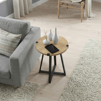 Τραπεζάκι βοηθητικό Pedro Megapap χρώμα φυσικό οξιάς - ανθρακί 44x44x58εκ.