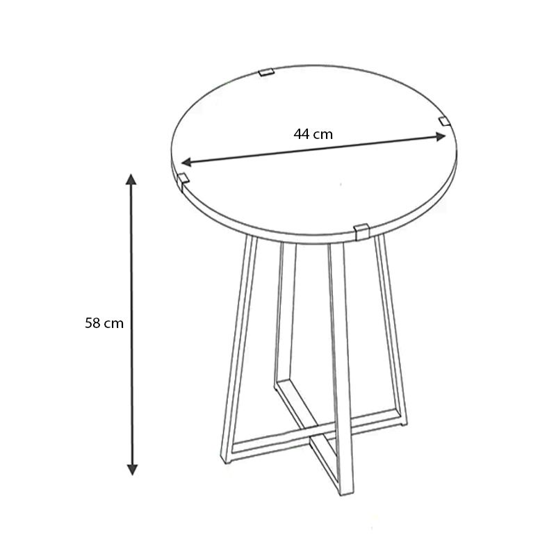 Pedro Megapap metallic - melamine side table in anthracite color 44x44x58cm.