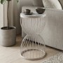 Pino Megapap metallic - Mdf side table in white - white marble effect color 35x35x58cm.