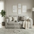 Pino Megapap metallic - Mdf side table in white - white marble effect color 35x35x58cm.