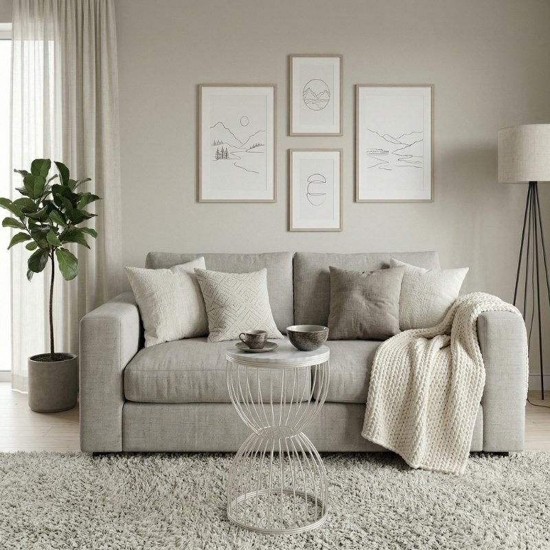 Pino Megapap metallic - Mdf side table in white - white marble effect color 35x35x58cm.