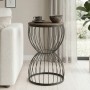 Pino Megapap metallic - Mdf side table in walnut - black color 35x35x58cm.
