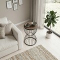 Pino Megapap metallic - Mdf side table in walnut - black color 35x35x58cm.