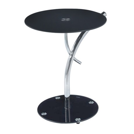 RAVEL Side Table D.50xH58cm, Glass Black